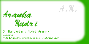 aranka mudri business card